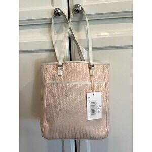 Christian Dior Pink Oblique Canvas Tote Bag‎ Purse Handbag Made in Italy